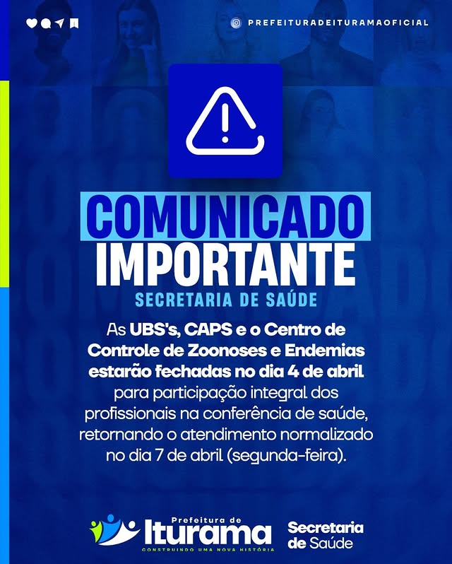Post do instagram da Prefeitura de Iturama